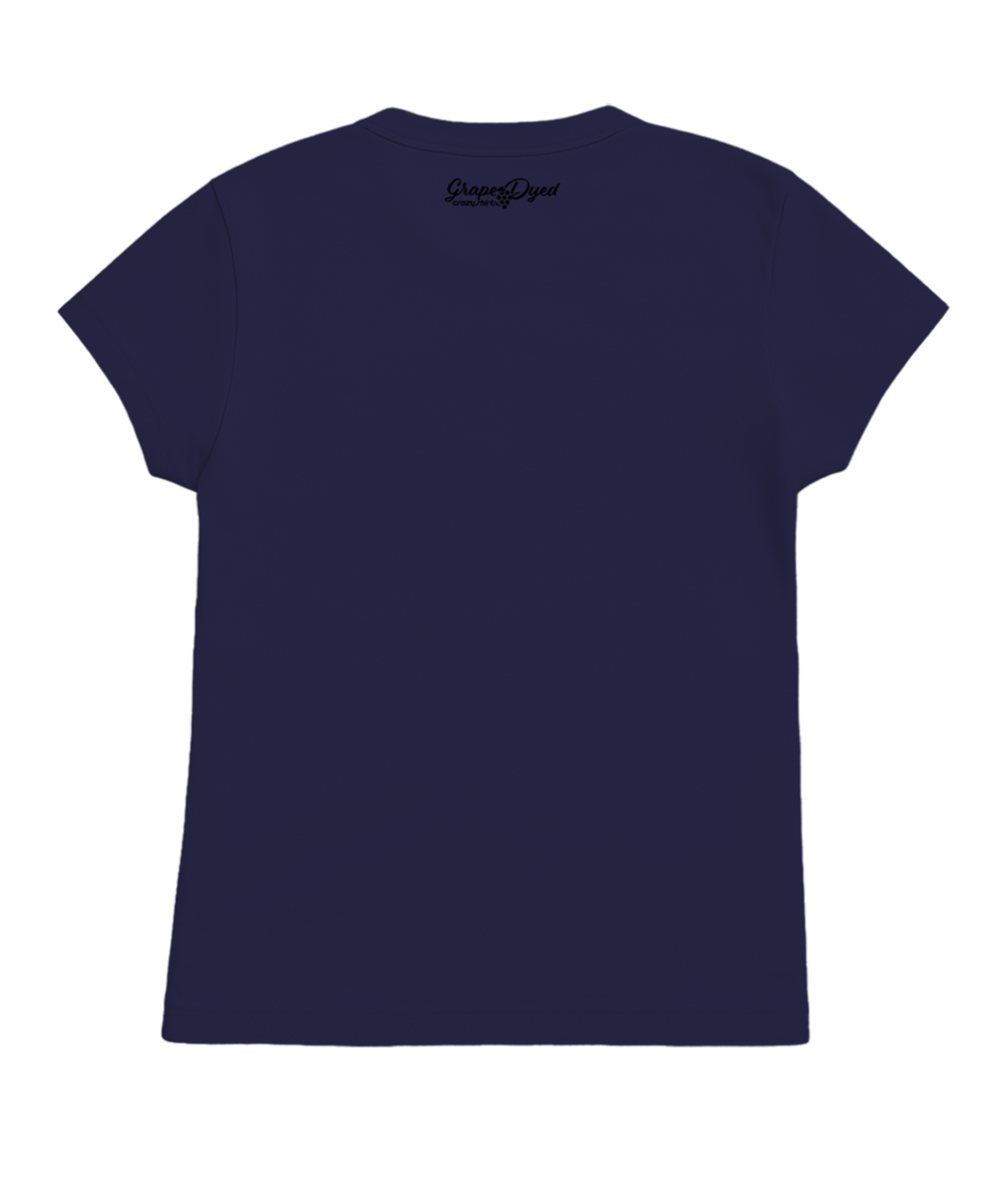purple t-shirt on a white background. View 4