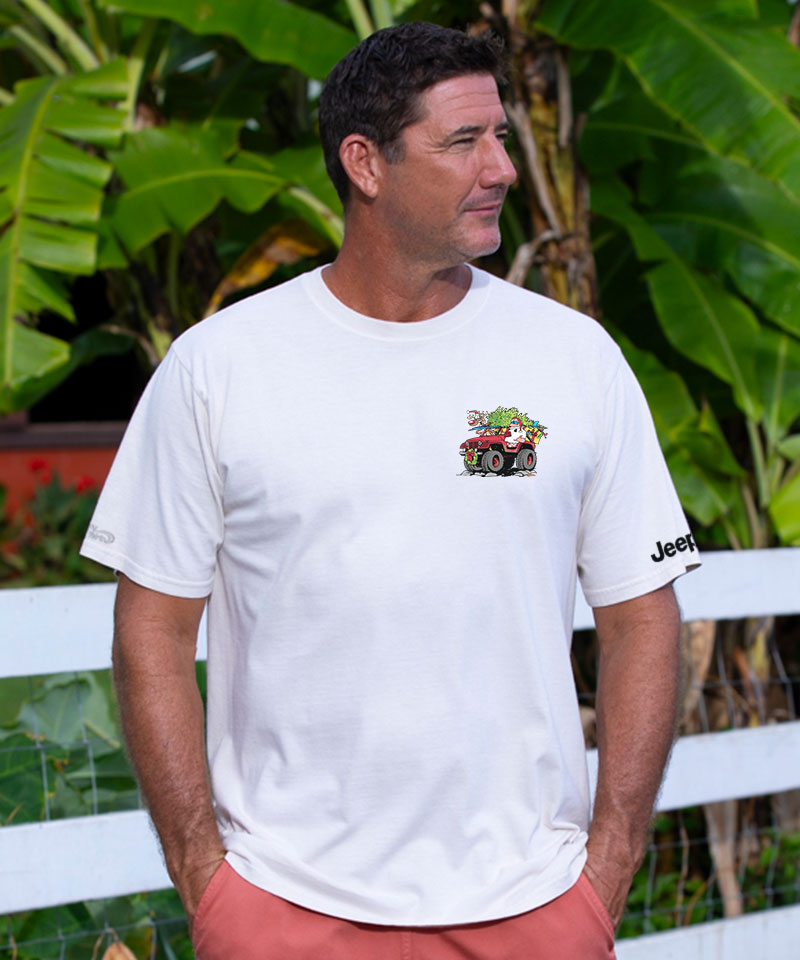 Jeep Off Road Santa - White Short Sleeve Crewneck T-Shirt
