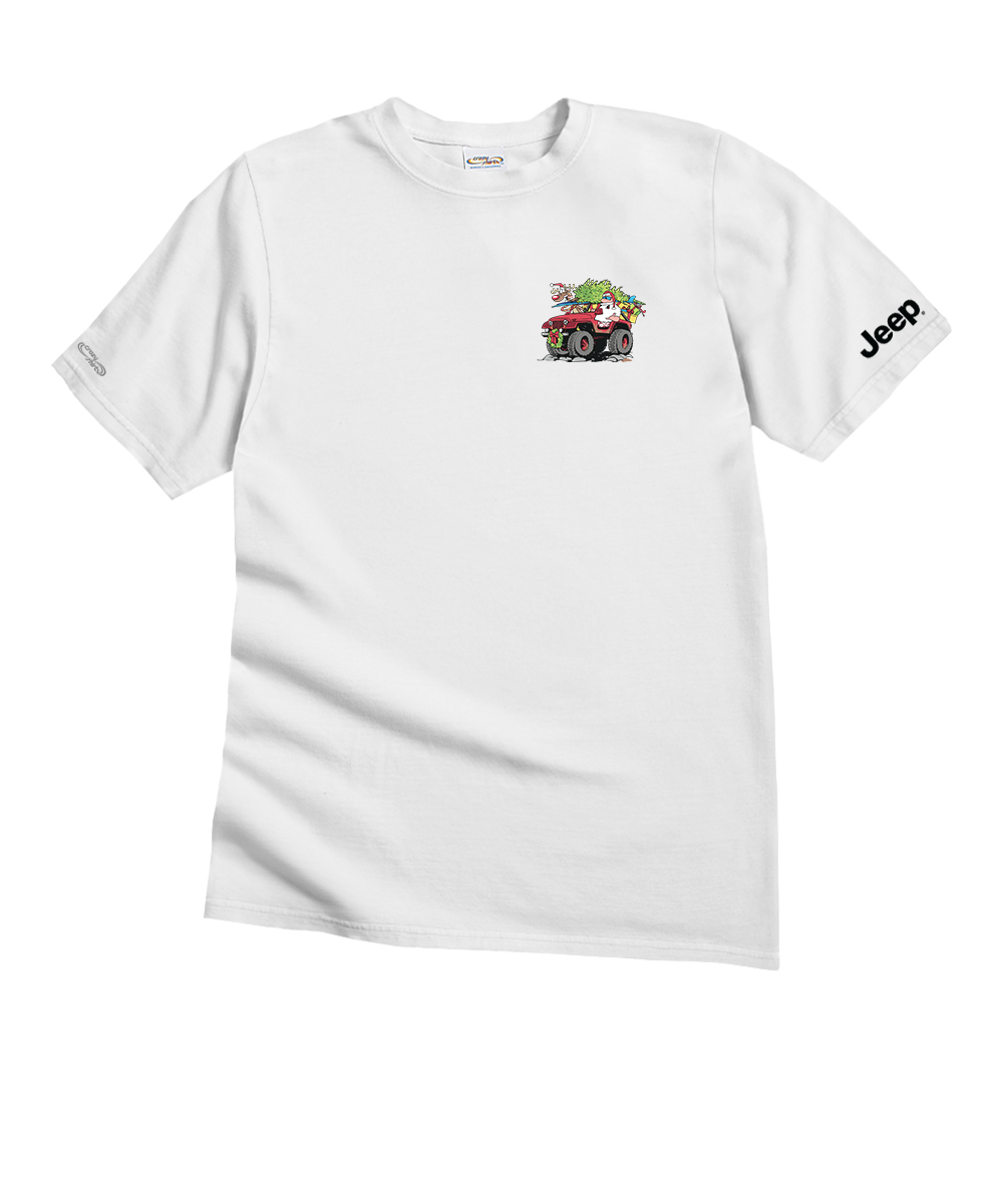 Jeep Off Road Santa - White Short Sleeve Crewneck T-Shirt
