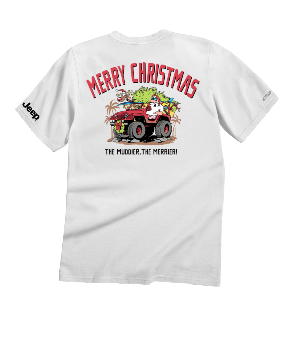 Jeep Off Road Santa - White Short Sleeve Crewneck T-Shirt