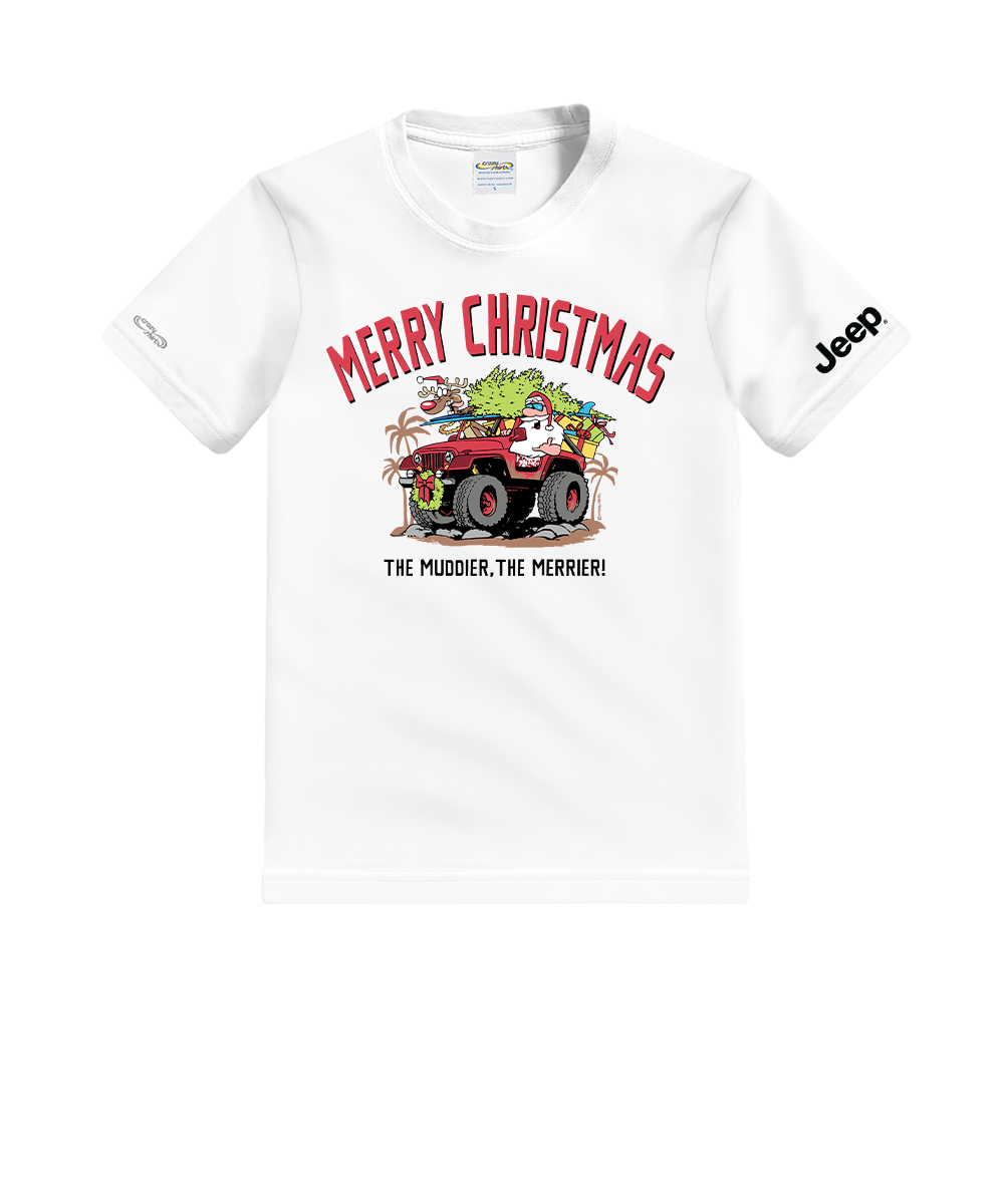 Jeep Off Road Santa - White Short Sleeve Crewneck T-Shirt