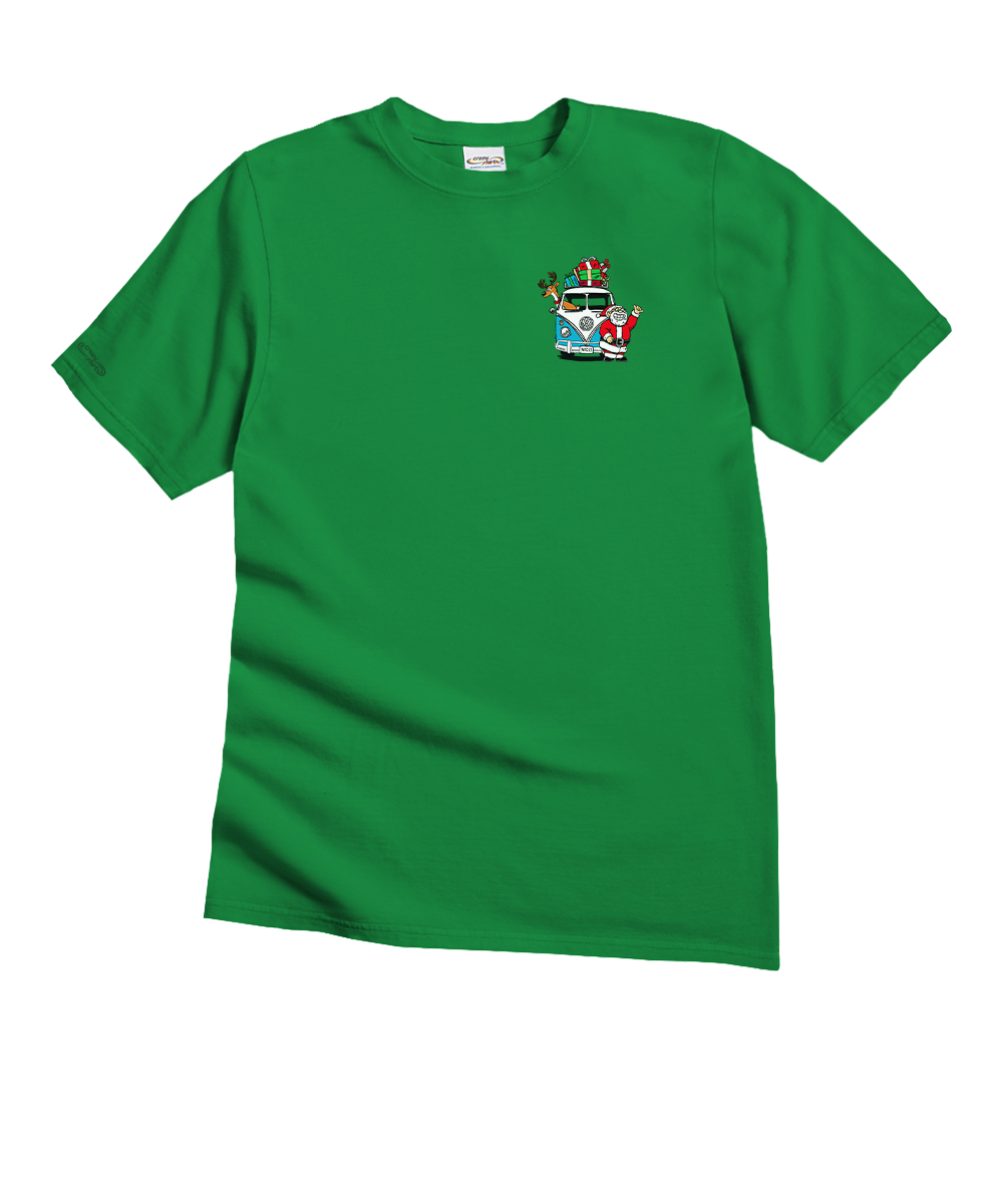 Volkswagen Hold On For Deer Life - Christmas Green Short Sleeve Crewneck T-Shirt