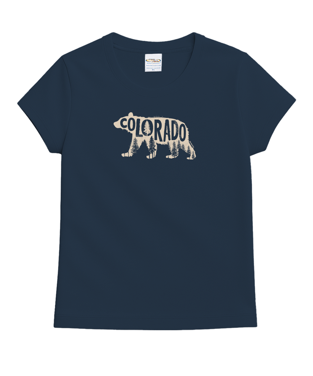 Forest Bear - Navy Short Sleeve Crewneck T-Shirt