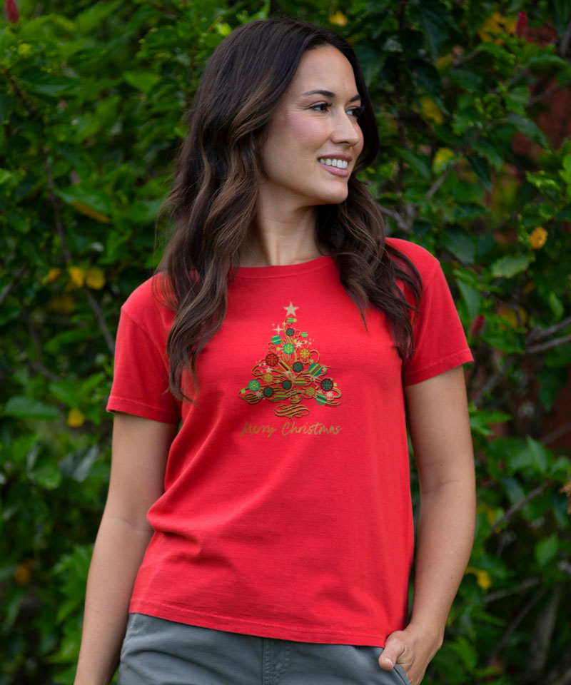 Christmas Tree Foil - Red Short Sleeve Crewneck T-Shirt