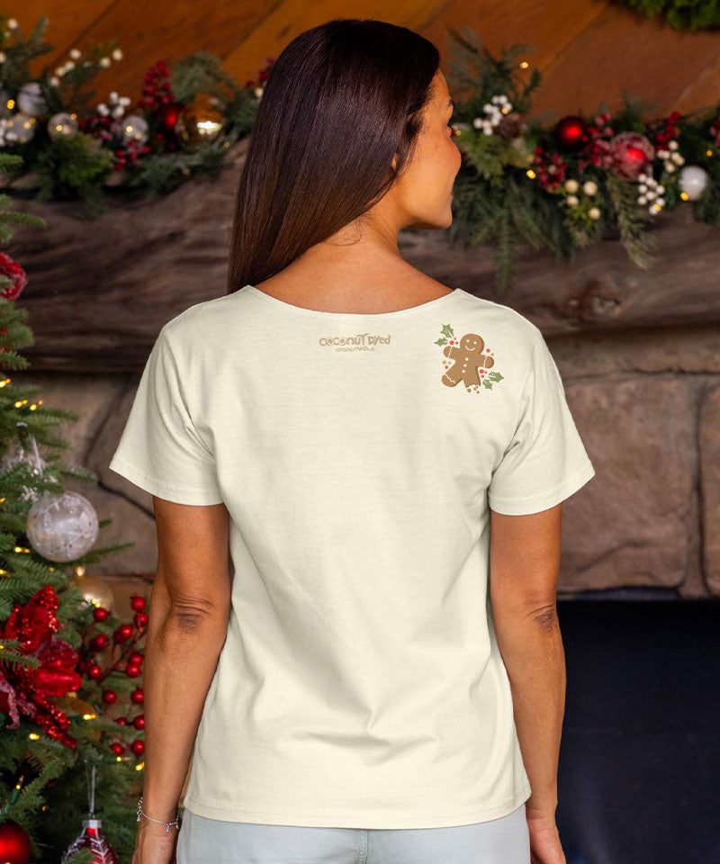 Gingerbread Man Band - Coconut Dyed Short Sleeve Scoop Neck T-Shirt