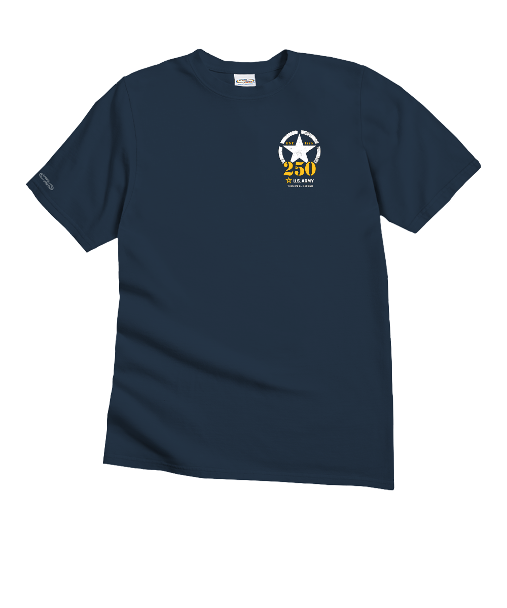 US Army 250th Scenic - Navy Short Sleeve Crewneck T-Shirt