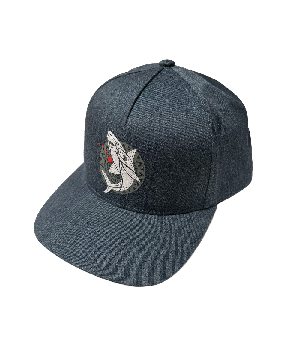 Dark gray cap with a fish logo on a white background View 1