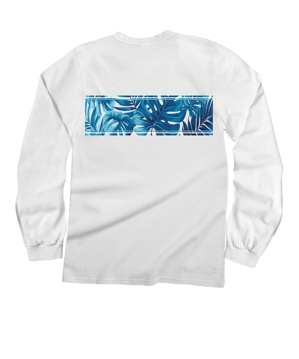 Island Foliage Band - White Long Sleeve Crewneck T-Shirt