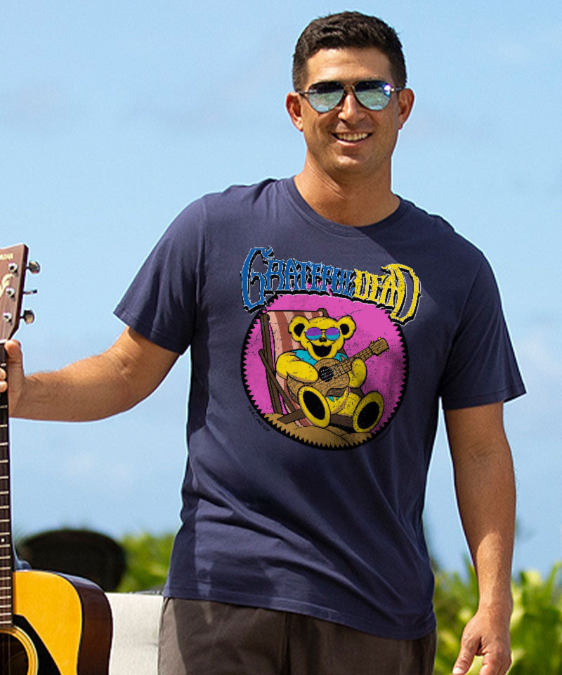 Grateful Dead Chill Ukulele - Indigo Short Sleeve Pima T-Shirt