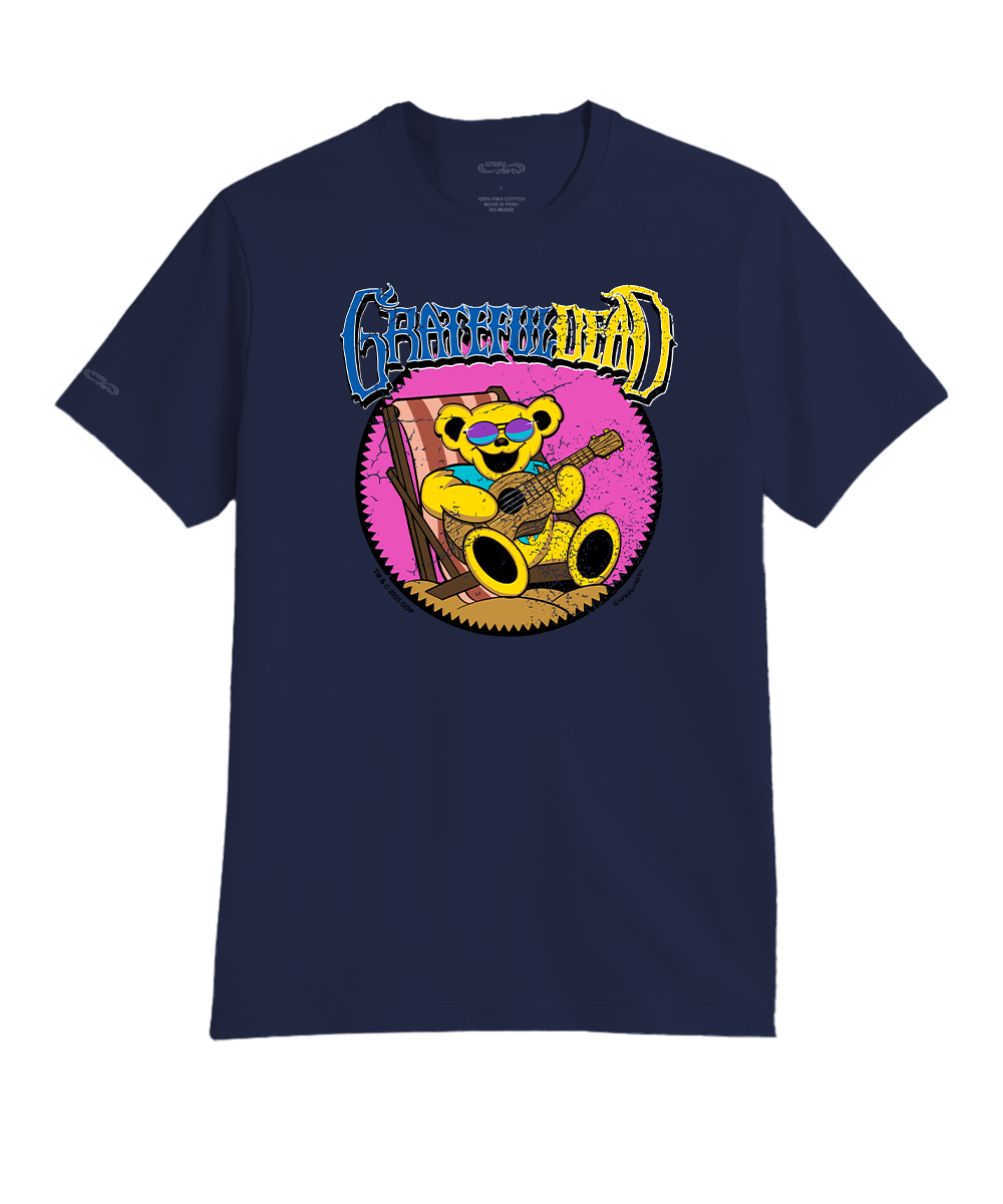 Grateful Dead Chill Ukulele - Indigo Short Sleeve Pima T-Shirt
