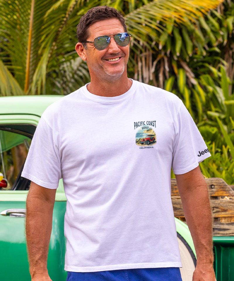 Jeep Pacific Coast Highway - White Short Sleeve Crewneck T-Shirt
