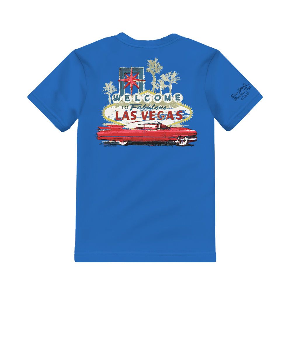 Vegas Caddy - Blue Hawaii Dyed Short Sleeve Crewneck T-Shirt