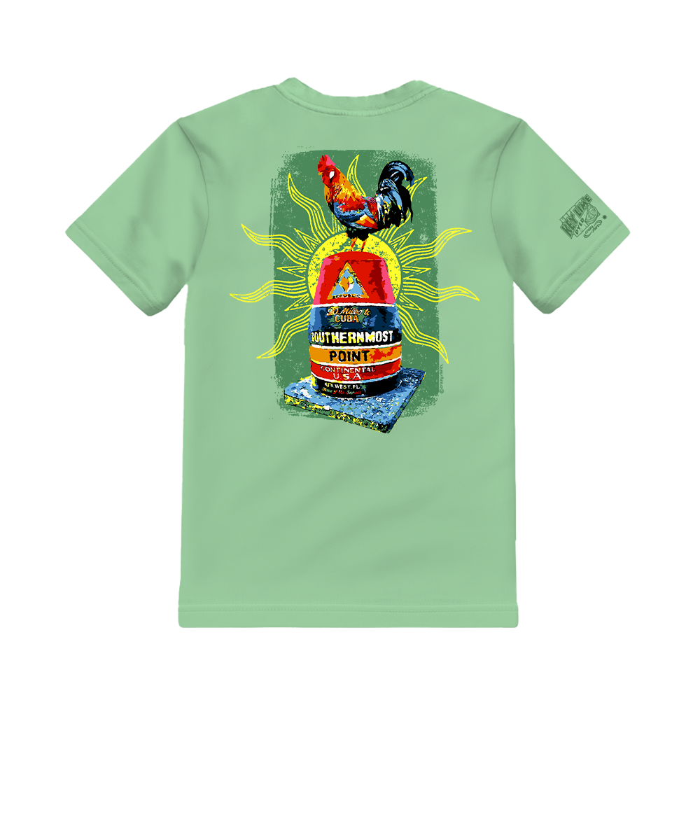 Sunrise Chicken Buoy - Key Lime Dyed Short Sleeve Crewneck T-Shirt