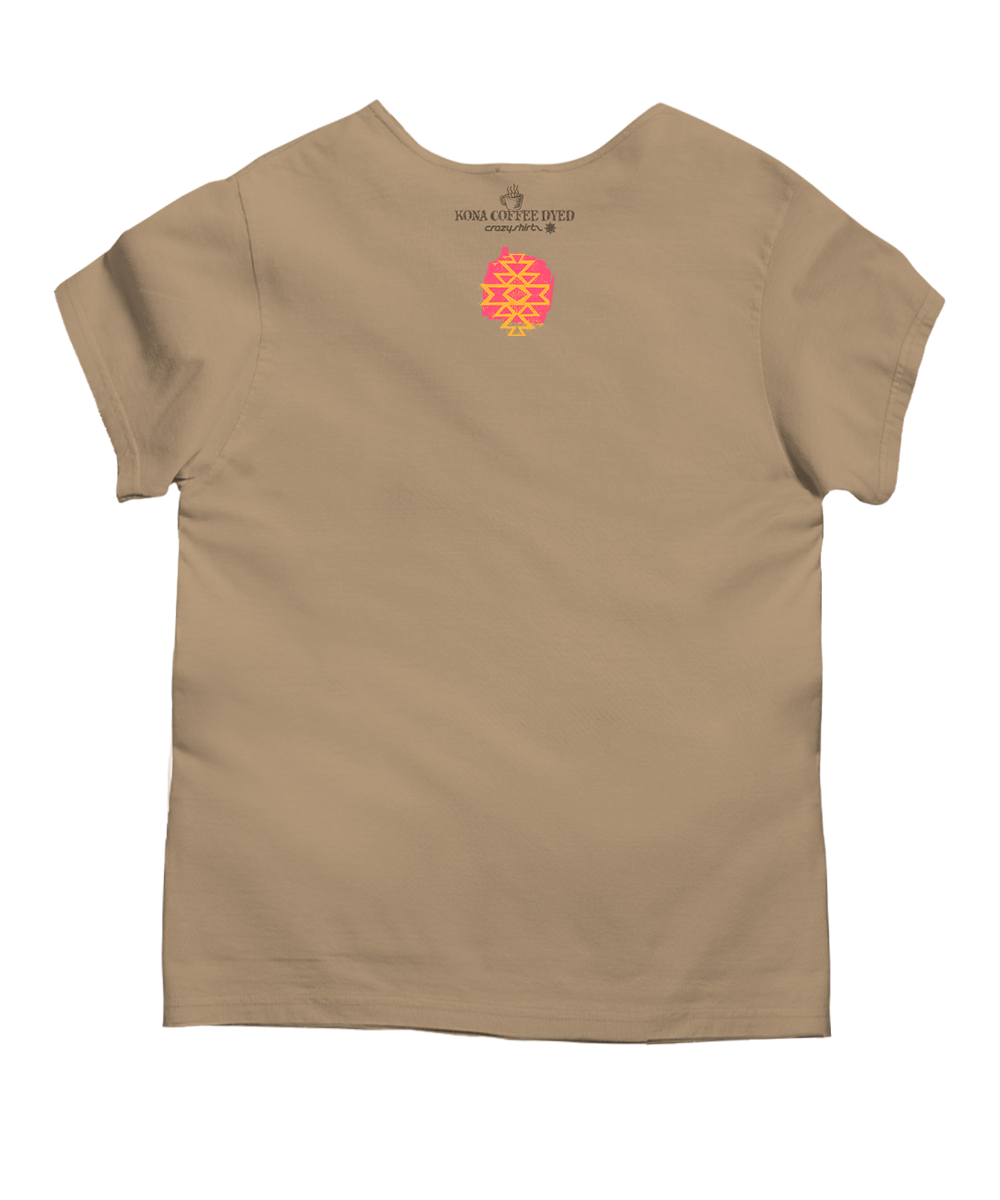 Bits Of Desert - Kona Coffee Dyed Short Sleeve Scoop Neck T-Shirt