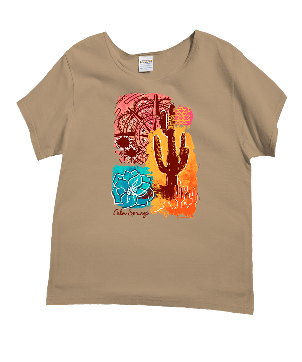 Bits Of Desert - Kona Coffee Dyed Short Sleeve Scoop Neck T-Shirt
