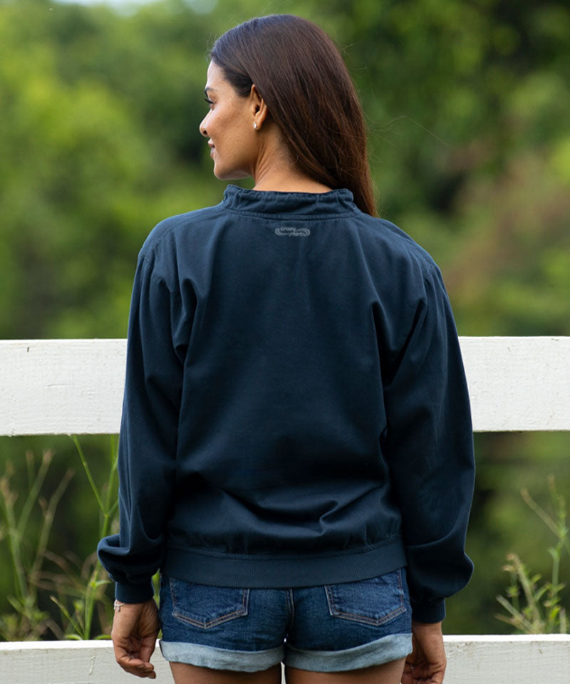 Moose Sighting - Navy Long Sleeve Lightweight Pullover