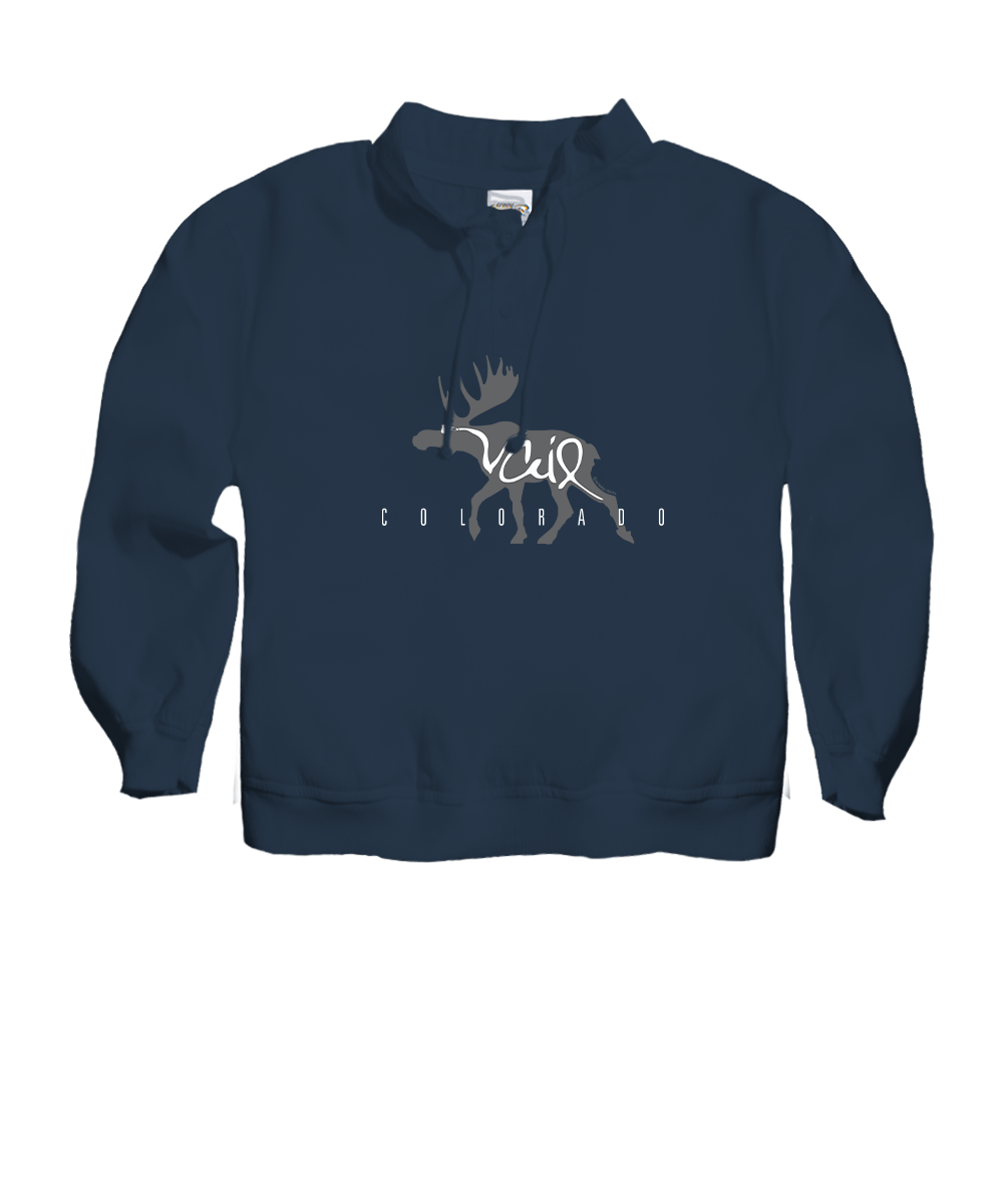Moose Sighting - Navy Long Sleeve Lightweight Pullover