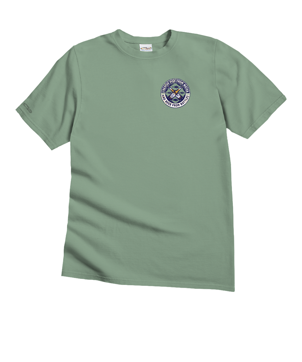 Rescue Fish And Beer - Seaglass Short Sleeve Crewneck T-Shirt