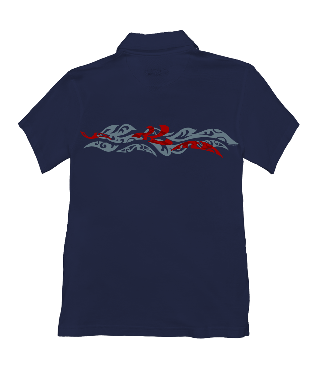 Linear Ti - Indigo Short Sleeve Pima Polo