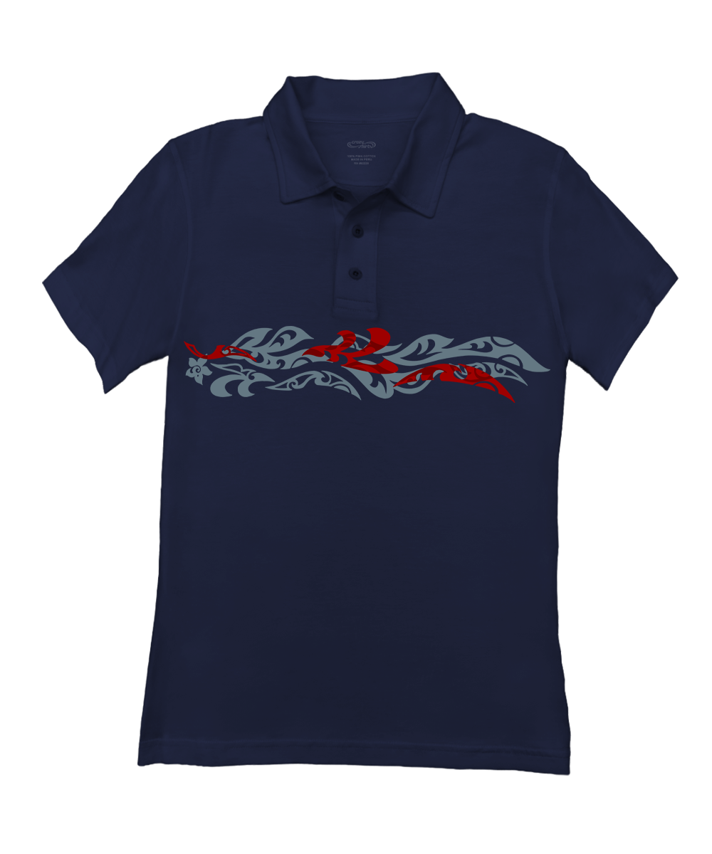 Linear Ti - Indigo Short Sleeve Pima Polo