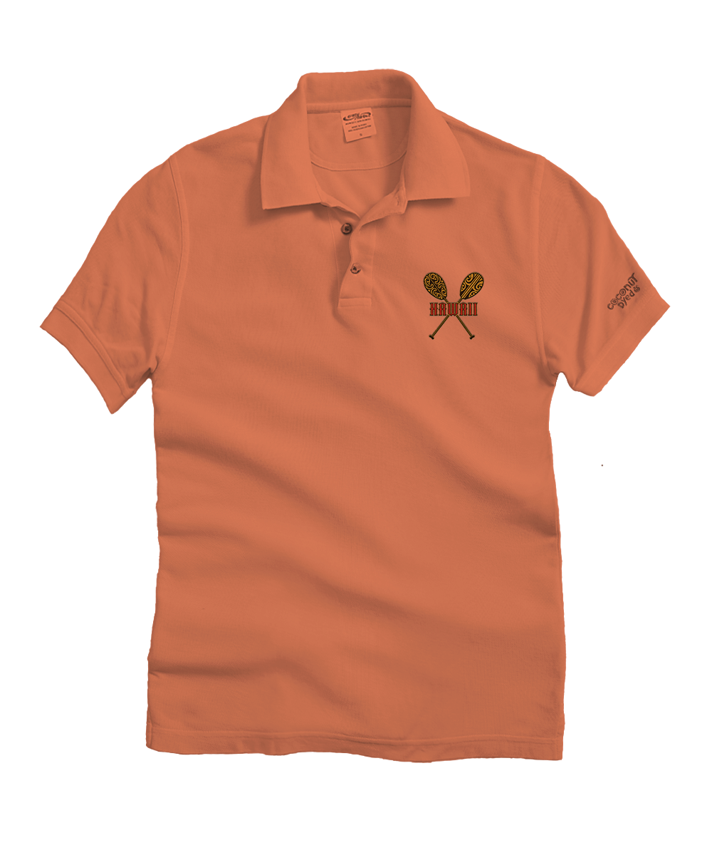 Reddish-Brown polo shirt with a logo on a white background