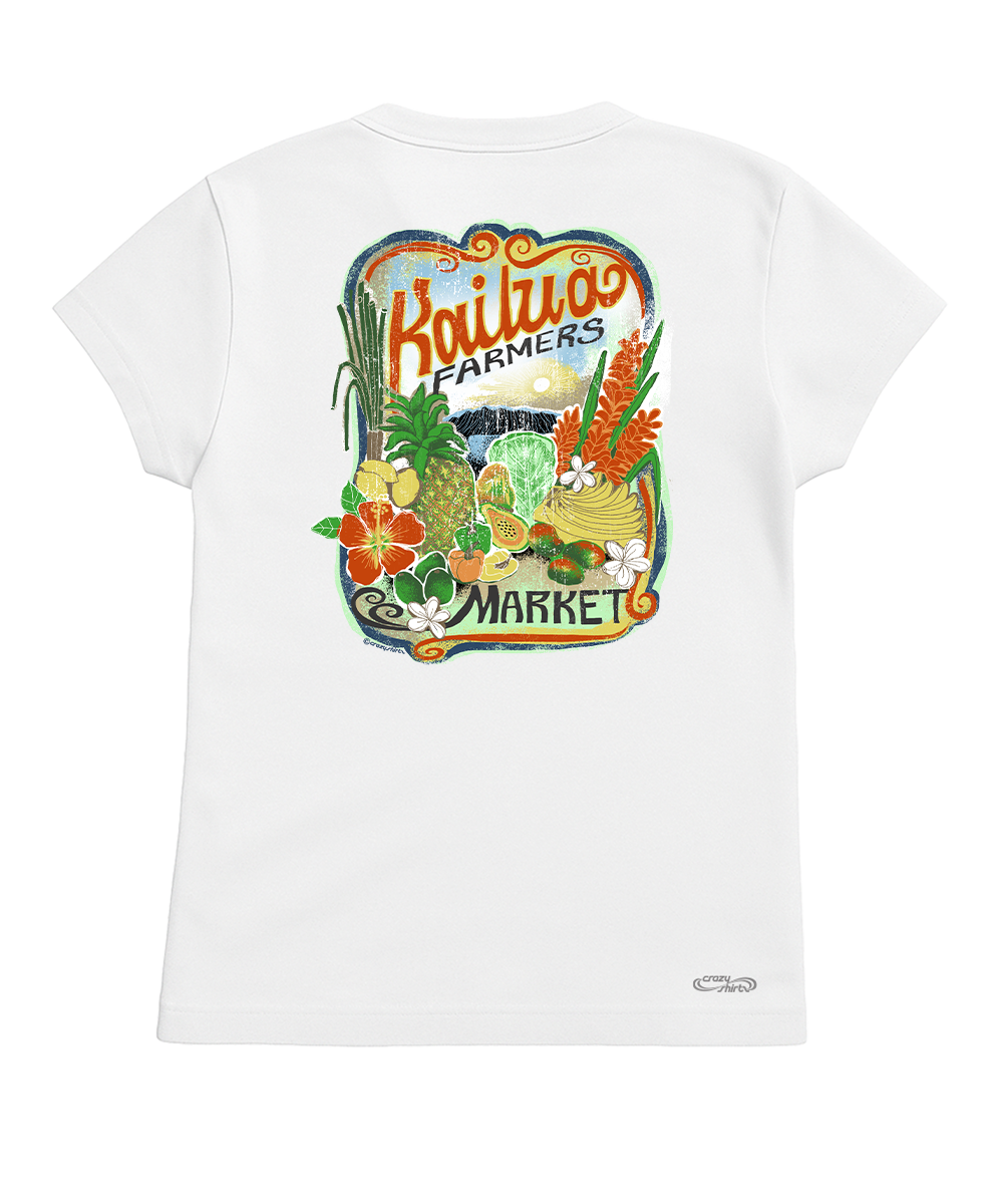 Kailua Farmers Market - White Short Sleeve Crewneck T-Shirt