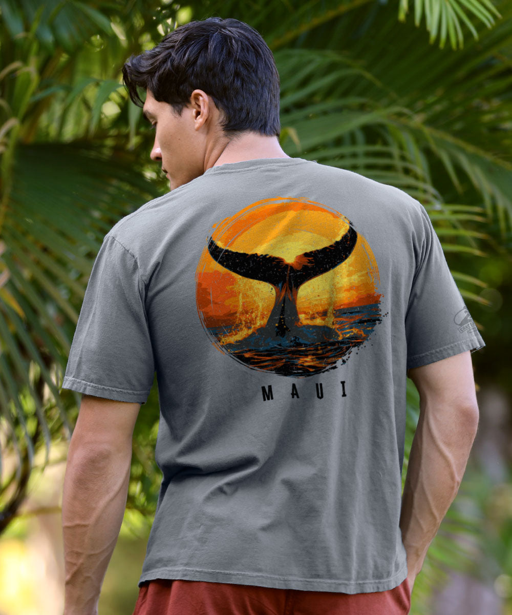 Whale Tail Sunset - Crater Dyed® Short Sleeve Crewneck T-Shirt