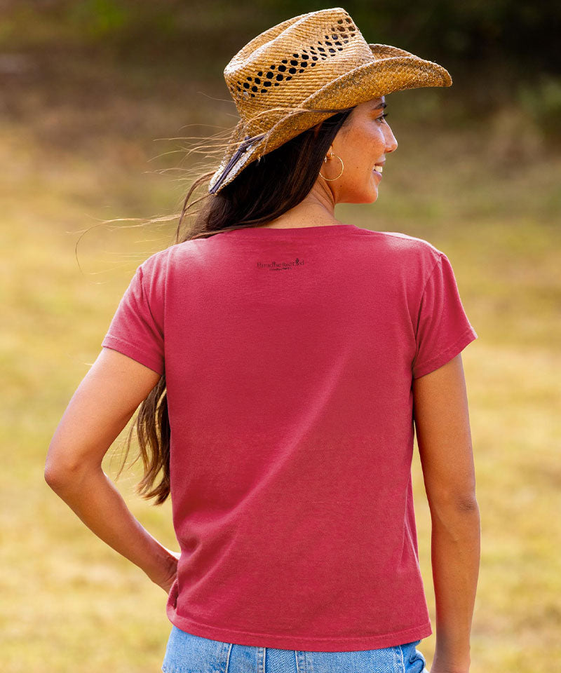 Hawaiian Isle Whale - Paradise Red Dyed Short Sleeve Crewneck T-Shirt