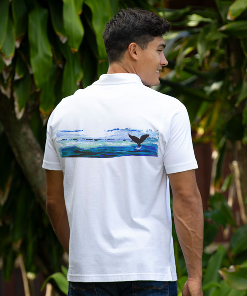 Into Blue - White Short Sleeve Pima Polo