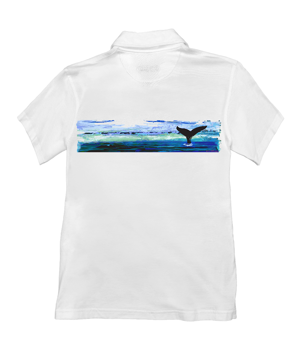 Into Blue - White Short Sleeve Pima Polo