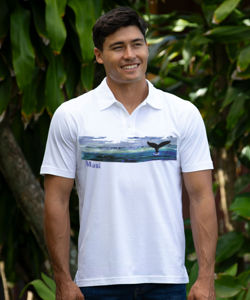 Into Blue - White Short Sleeve Pima Polo