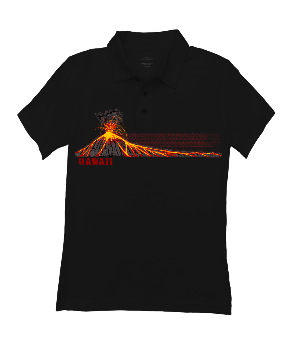 Lava Flow Tribal - Jet Black Short Sleeve Pima Polo
