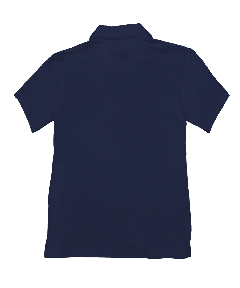 Wood Cut Shark - Indigo Short Sleeve Pima Polo