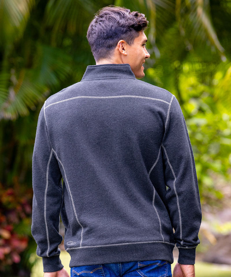 Retro Woody - Charcoal/Heather Long Sleeve Mountain Peak Pullover