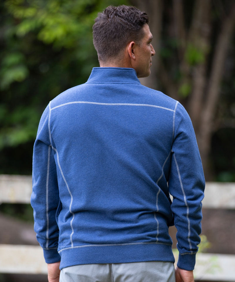 Sea Game - Blue Heather Long Sleeve Mountain Peak Pullover