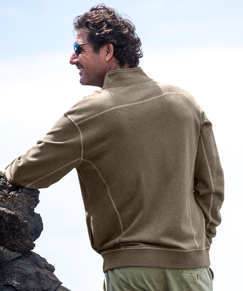Mano Hook - Taupe Heather Long Sleeve Mountain Peak Pullover