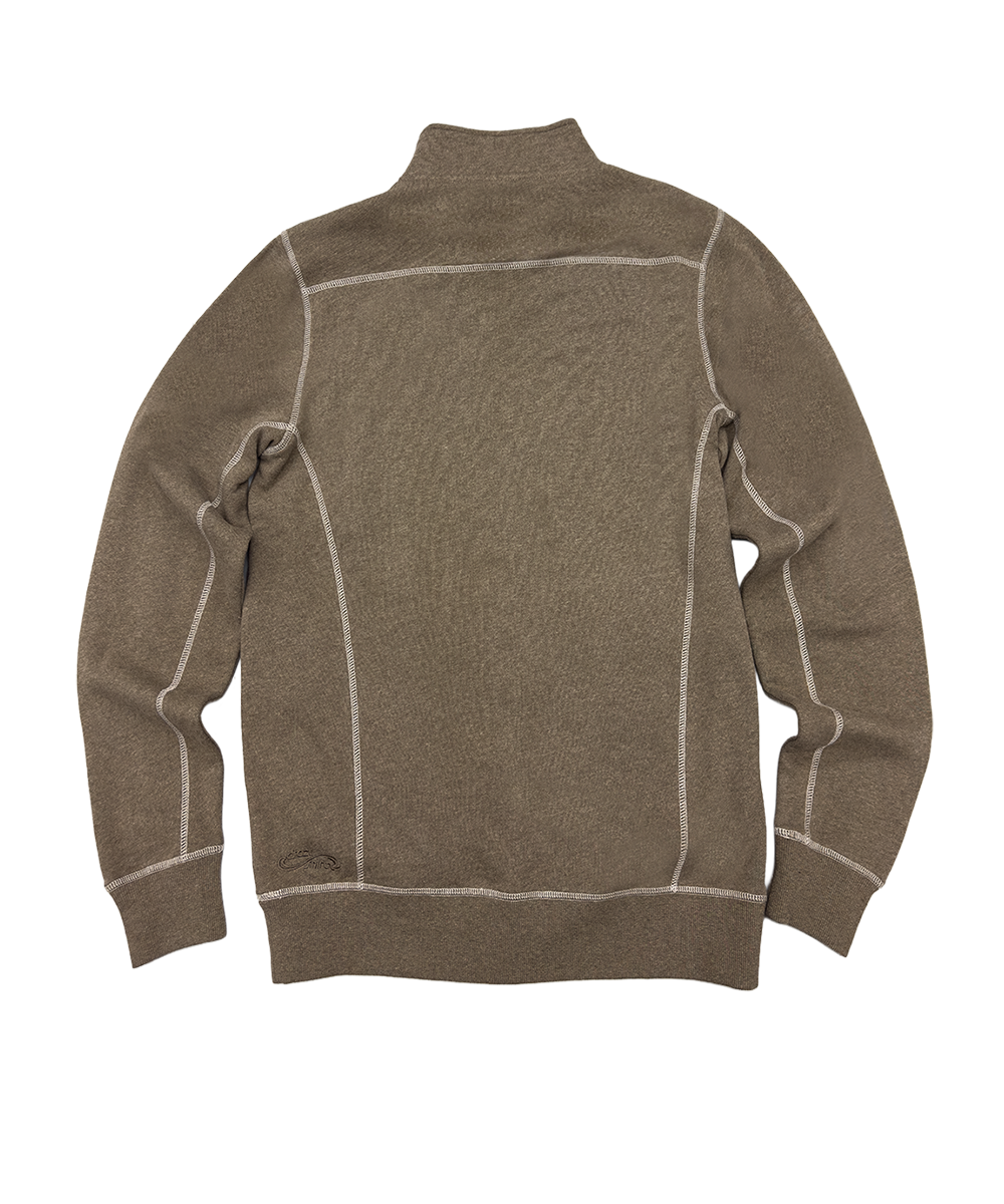 Mano Hook - Taupe Heather Long Sleeve Mountain Peak Pullover