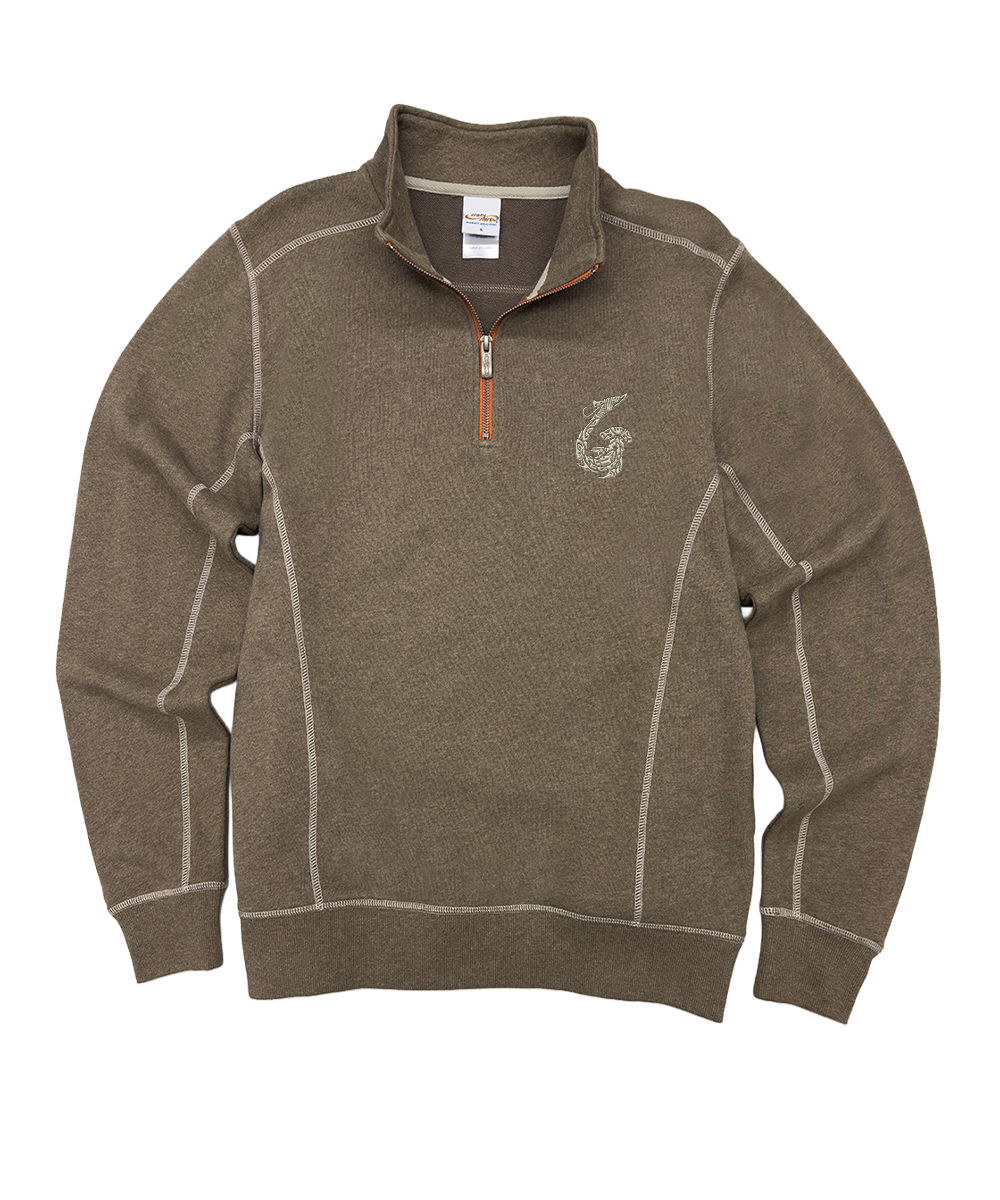 Mano Hook - Taupe Heather Long Sleeve Mountain Peak Pullover