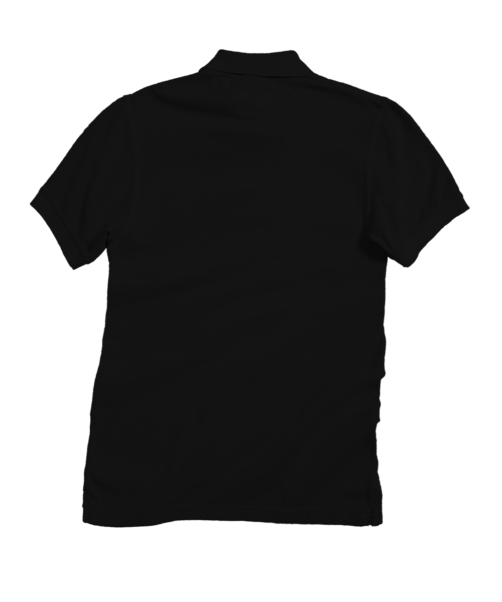 Black polo shirt on a white background View 4