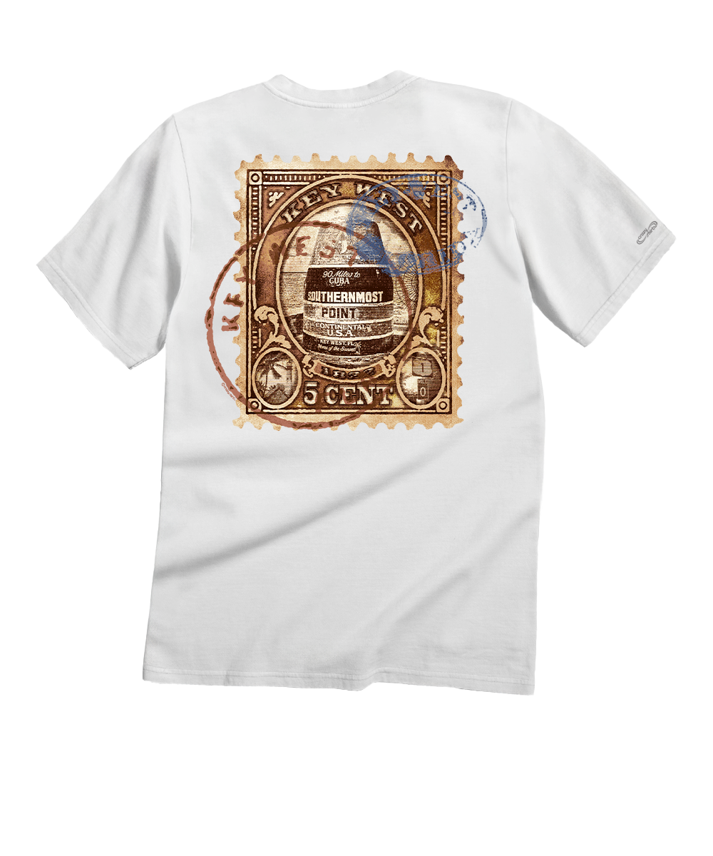 Buoy Stamp - White Short Sleeve Crewneck T-Shirt View 1