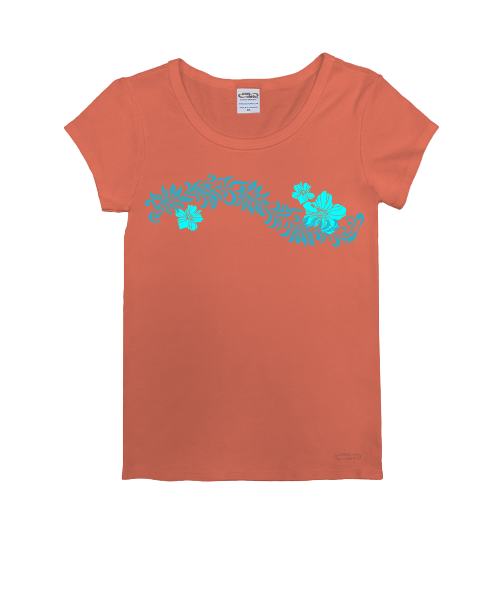 Punalei - Coral Short Sleeve Rib Knit T-Shirt