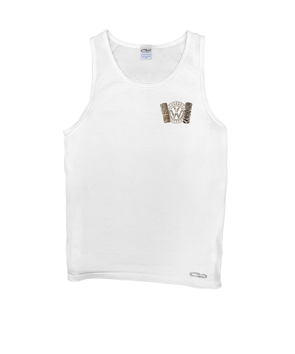White tank top with a logo on a white background View 4