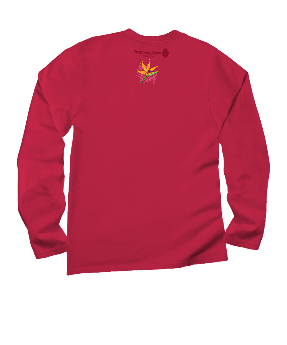Aloha Bop - Raspberry Dyed Long Sleeve Crewneck T-Shirt
