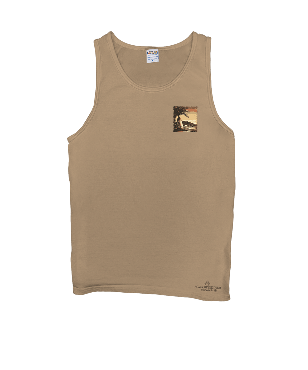 Light Brown tank top with a small label on a white background View 4