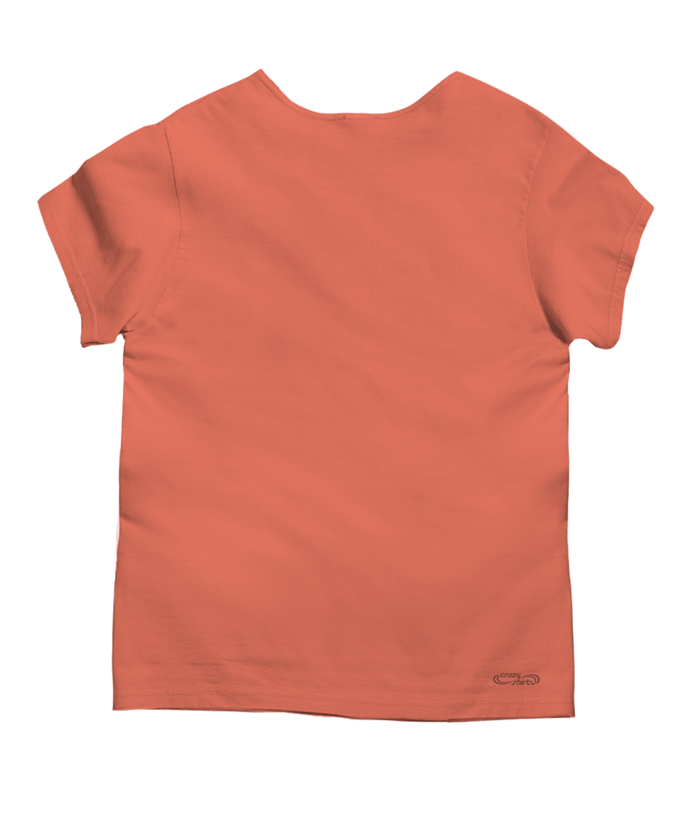 Back view of an coral t-shirt on a white background View 4