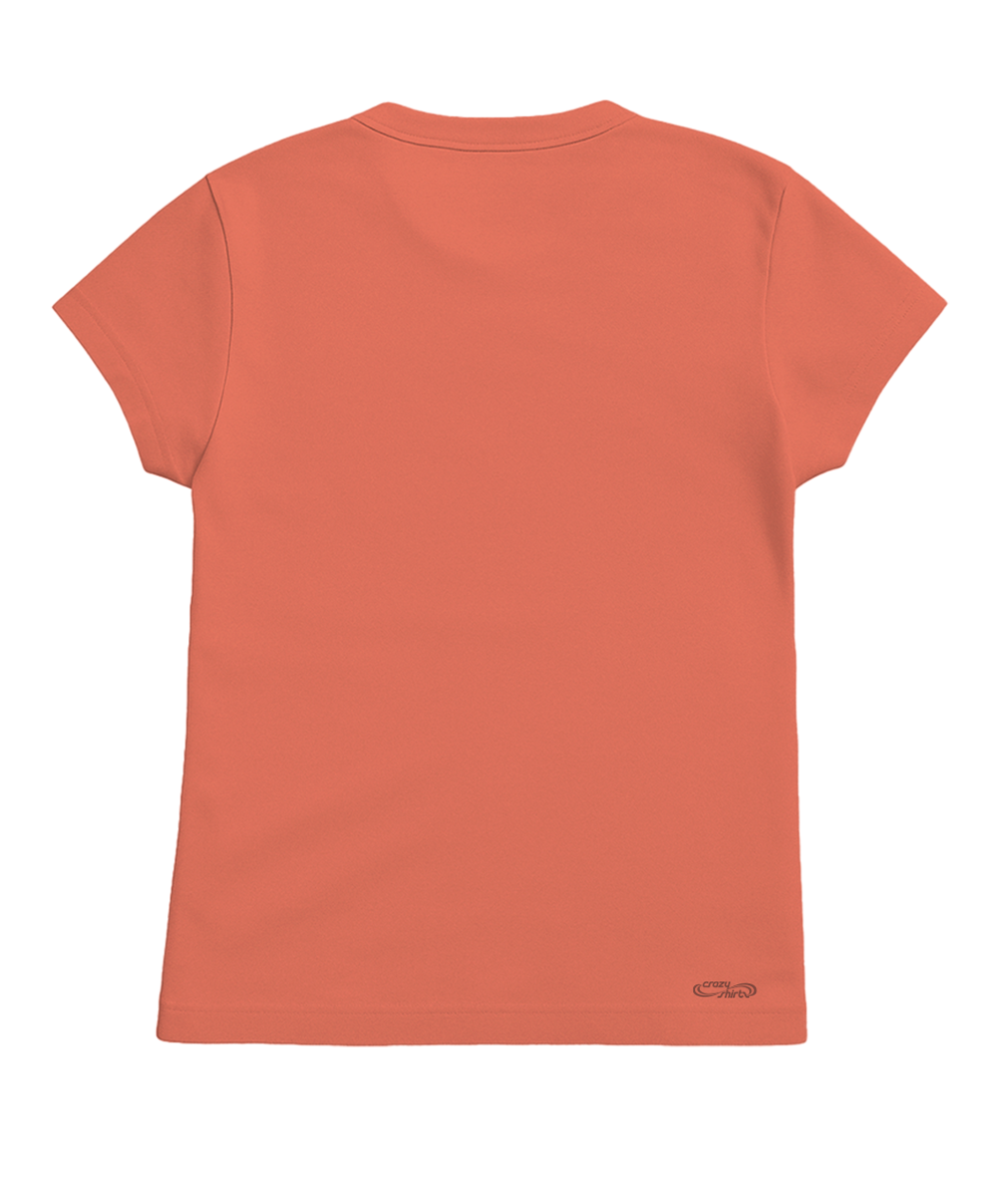 Back view of an coral t-shirt on a white background View 4