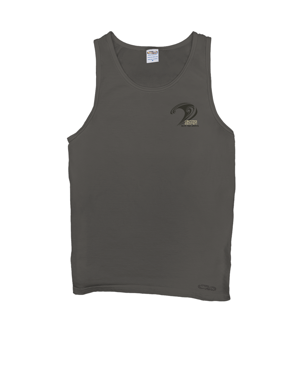 Gray tank top with a logo on a white background View 4