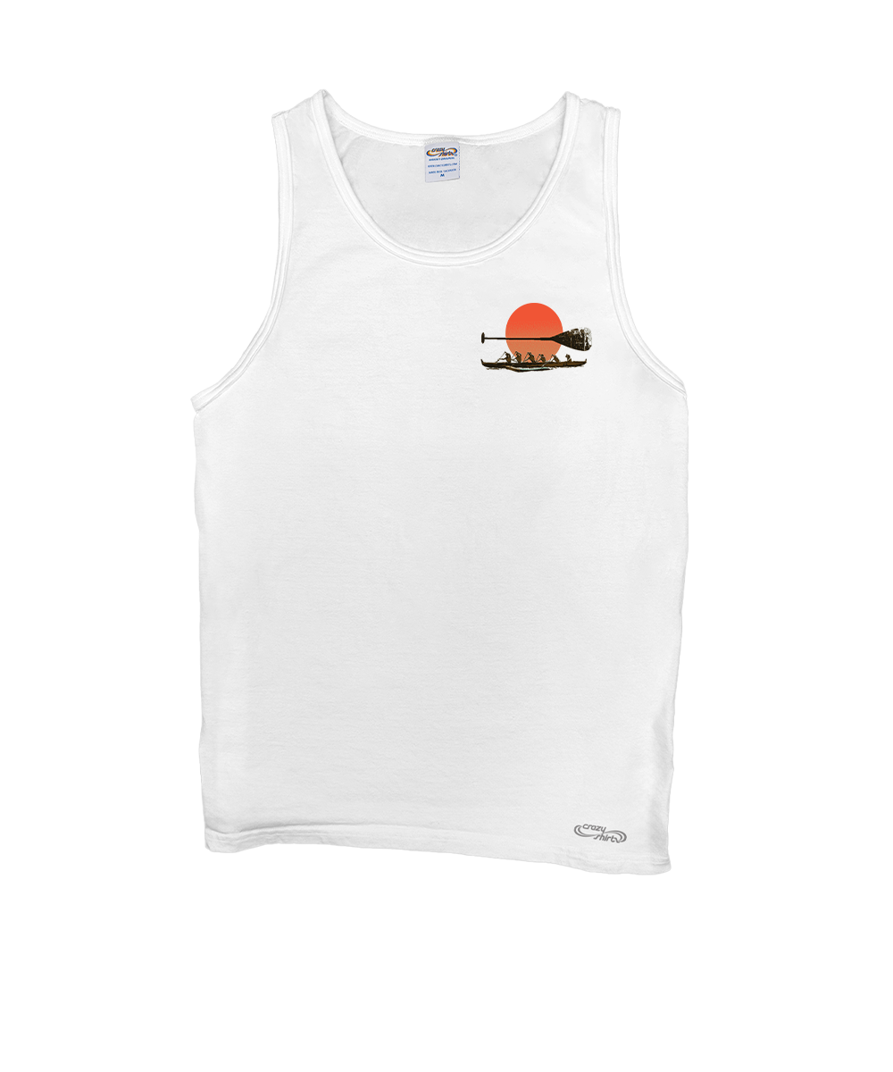 White tank top with a graphic design on a white background View 4