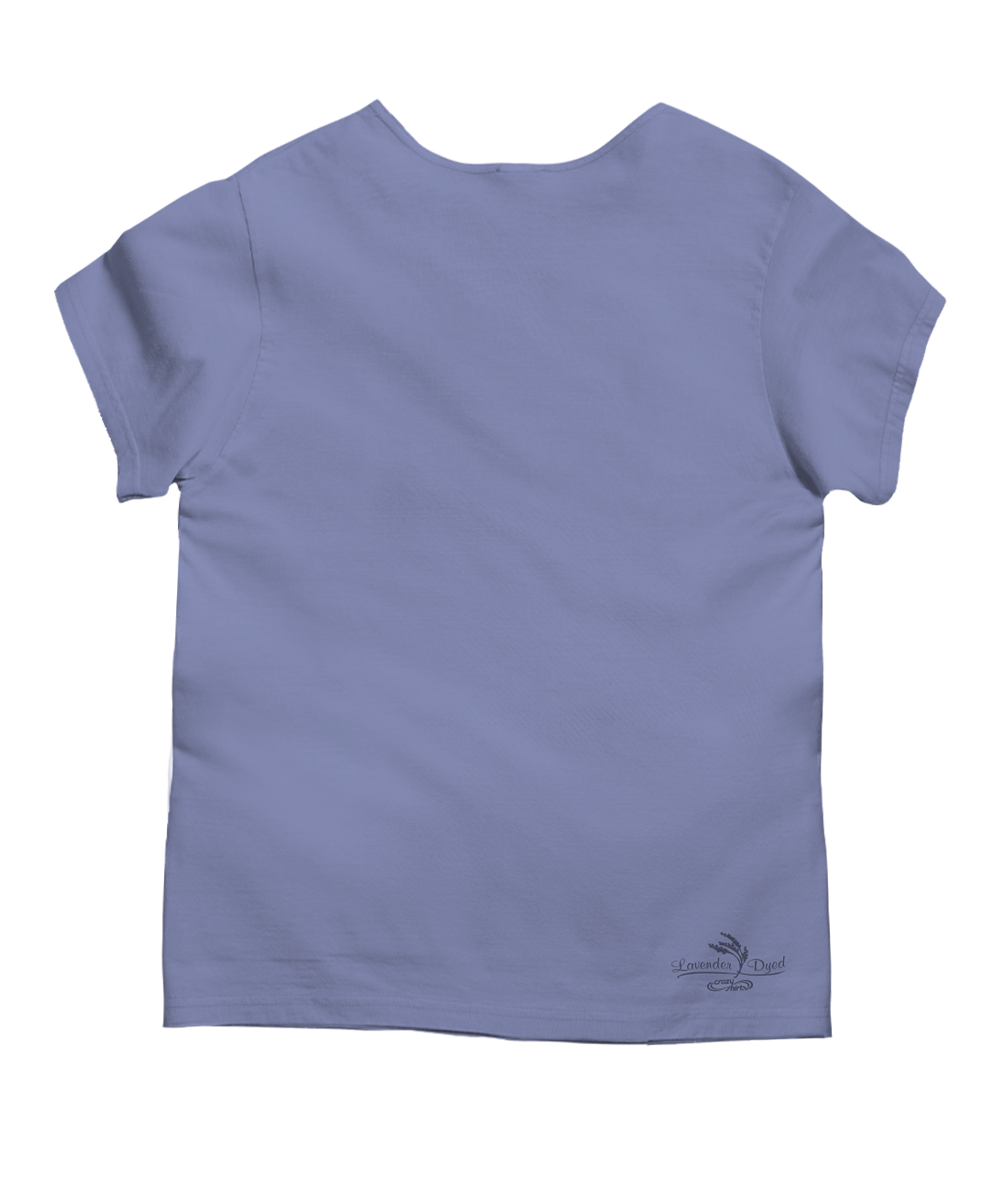 Back view of a light purple t-shirt on a white background View 4