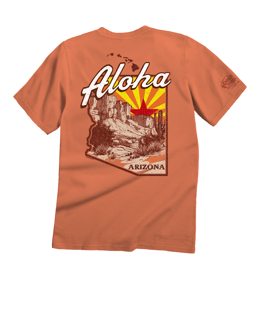 Aloha Arizona - Chile Dyed Short Sleeve Crewneck T-Shirt Aloha Arizona - Chile Dyed Short Sleeve Crewneck T-Shirt